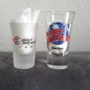 Planet Hollywood Rome & Dallas Shotglasses